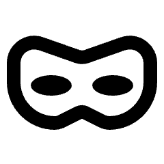 Domino Mask Icon from Rounded Line - Material Pro Set