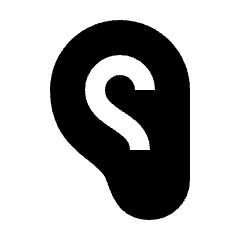 Ear Fill Icon from Sharp Fill - Streamline Material Set