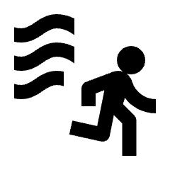 Fire Exit Alt Icon from Sharp Line - Streamline Material Set