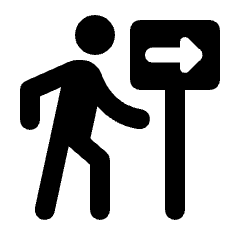 Follow The Signs Icon from Rounded Line - Streamline Material Set