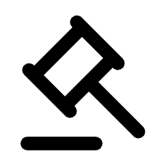 Gavel Icon from Rounded Line - Streamline Material Set