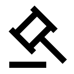 Gavel Icon from Outlined Line - Streamline Material Set