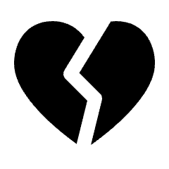 Heart Broken Fill Icon from Rounded Fill - Streamline Material Set