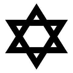 Jewish Hexagram Religion Icon from Sharp Line - Streamline Material Set