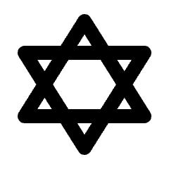 Jewish Hexagram Religion Icon from Outlined Line - Streamline Material Set