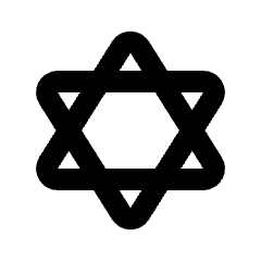 Jewish Hexagram Religion Fill Icon from Rounded Fill - Streamline Material Set