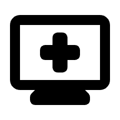 Online Medical Monitor Fill Icon from Rounded Fill - Streamline Material Set