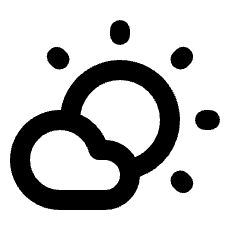 Partly Cloudy Day Icon from Rounded Line - Material Pro Set