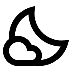 Partly Cloudy Night Icon from Sharp Line - Streamline Material Set