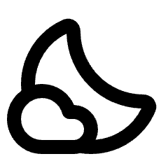 Partly Cloudy Night Icon from Rounded Line - Streamline Material Set