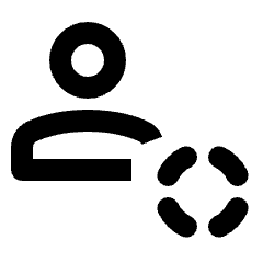 Person Away Icon from Rounded Line - Streamline Material Set