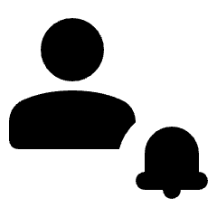 Person Notification Fill Icon from Rounded Fill - Streamline Material Set