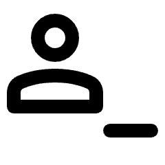Person Remove Icon from Rounded Line - Streamline Material Set