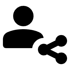 Person Share Fill Icon from Rounded Fill - Streamline Material Set