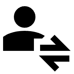 Person Transaction Fill Icon from Sharp Fill - Material Pro Set