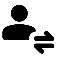 Person Transaction Fill Icon from Rounded Fill - Material Pro Set