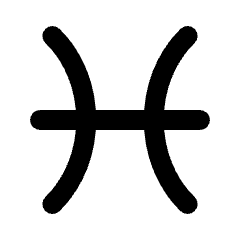 Pisces Zodiac Icon from Rounded Line - Streamline Material Set