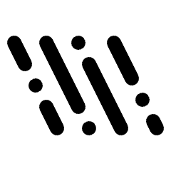 Rounded line icon of diagonal bars and scattered dots. Used for rainy snow weather, forecasts, and precipitation status.