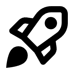 Rocket Launch Icon from Rounded Line - Streamline Material Set