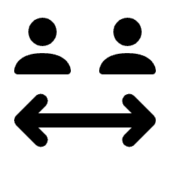 Social Distance Fill Icon from Rounded Fill - Streamline Material Set