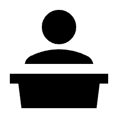 Speech Podium Fill Icon from Outlined Fill - Streamline Material Set