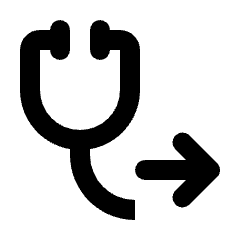 Stethoscope Arrow Icon from Rounded Line - Streamline Material Set