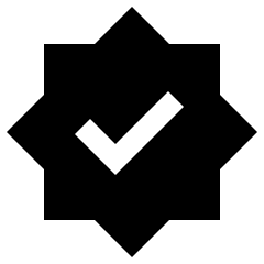 Verified Badge Fill Icon from Sharp Fill - Streamline Material Set