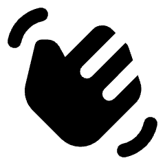 Waving Hand Fill Icon from Rounded Fill - Streamline Material Set