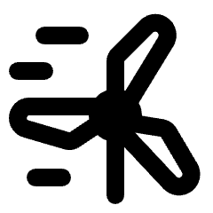 Wind Power Icon from Rounded Line - Streamline Material Set