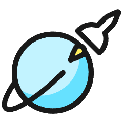 Space Rocket Earth Icon from Ultimate Colors Set