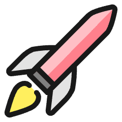 Space Rocket Flying Icon from Ultimate Colors Set