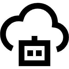 Ai Cloud Robot Icon from Sharp Line Set