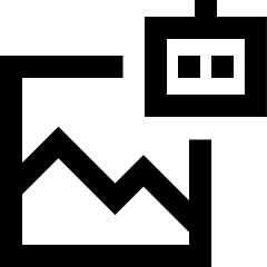 Ai Generate Landscape Image Robot Icon from Sharp Line Set