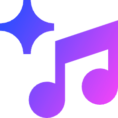 Ai Generate Music Spark Icon from Sharp Gradient Set
