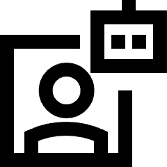 Ai Generate Portrait Image Robot Icon from Sharp Line Set