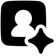 Ai Generate Portrait Image Spark Icon from Plump Solid Set