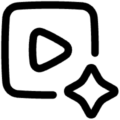 Ai Generate Video Spark Icon from Plump Line Set