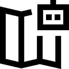 Ai Map Generating Robot Icon from Sharp Line Set