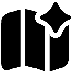 Ai Map Generating Spark Icon from Plump Solid Set