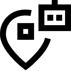 Ai Navigation Robot Icon from Sharp Line Set