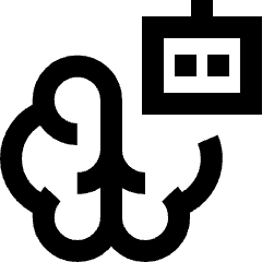 Artificial Intelligence Robot Icon from Sharp Line Set