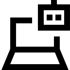 Laptop Ai Robot Icon from Sharp Line Set