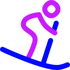 Downhill Skiing Icon from Flex Neon Set