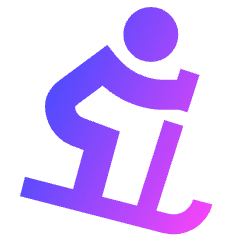 Downhill Skiing Icon from Sharp Gradient Set