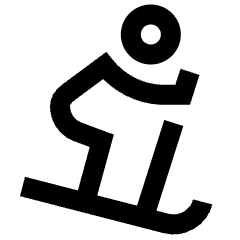 Downhill Skiing Icon from Sharp Line Set