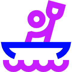 Kayaking Icon from Sharp Neon Set