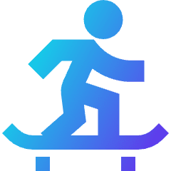 Skateboarding Icon from Sharp Gradient Set