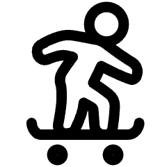 Skateboarding Icon from Plump Line Set