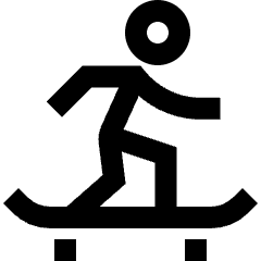 Skateboarding Icon from Sharp Line Set