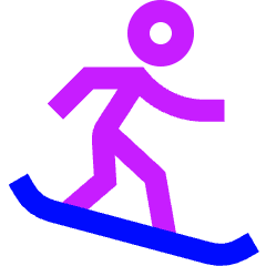 Snowboarding Icon from Sharp Neon Set